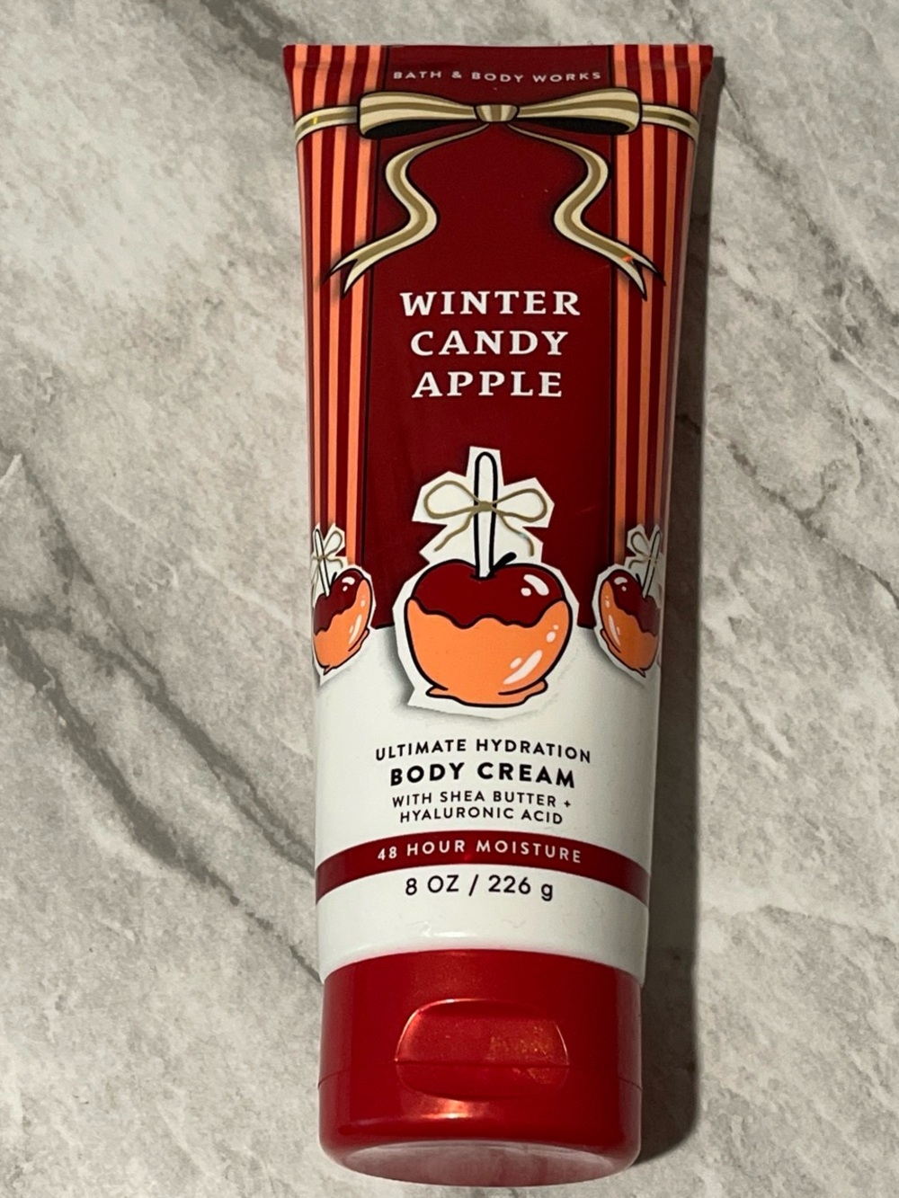 Bath & Body Works Winter Candy Apple Body Cream - Red, White, Orange